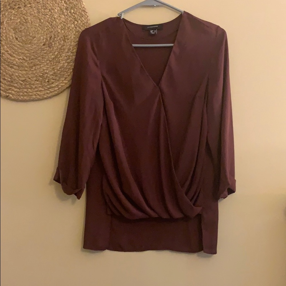 Maroon quarter sleeve blouse - perfect for fall